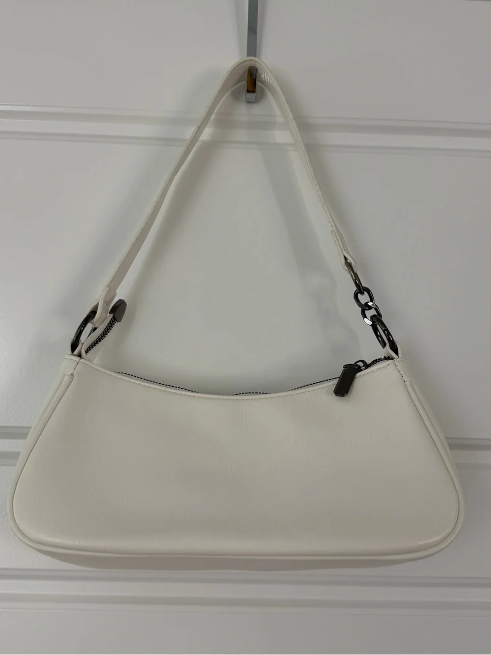 Cream Shoulder Bag with Decorative Cherry Charm